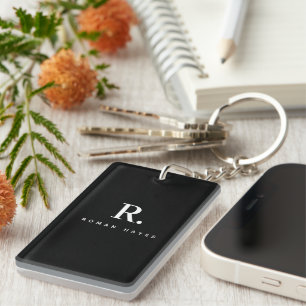 Svart Vitt Fet Punkt Monogram Modern Minimalistisk