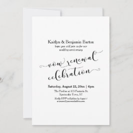 Svart Vitt Förnyelsefirande av Löfte Jubileum Inbjudningar