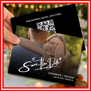 Svart & Vitt Foto QR-kod Spara Datum Datumet