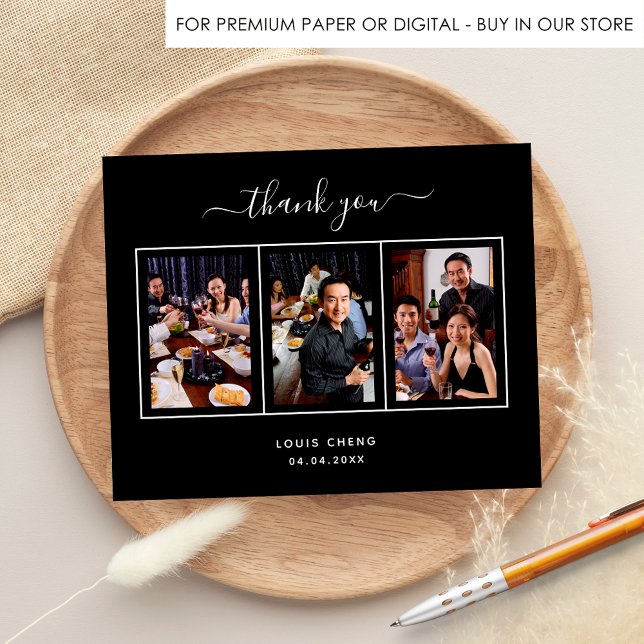 Svart, vitt fotofödelsedagskort tack vare ditt kor (Skapare uppladdad)