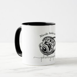 Svart Vitt Fotografi Kamera Logotyp Grafik Mugg