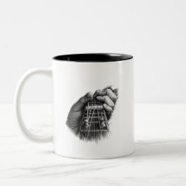 Svart Vitt Gitarrband Kaffe Mugg Design