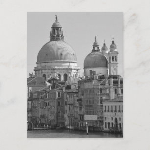Svart Vitt Grand Canal Venedig Italien Resa Vykort