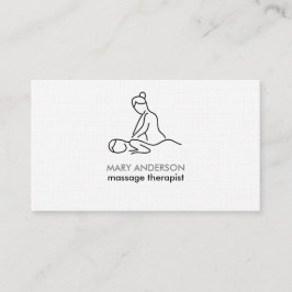 Svart Vitt Grått Massage Terapi Masseuse Spa Visitkort