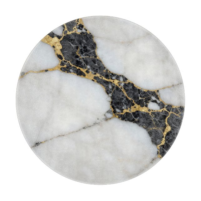 Svart Vitt Guld Marmor Lyx (Framsidan)