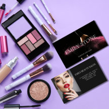 Svart & vitt hår make-up visitkort