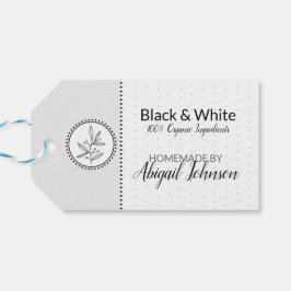 Svart & Vitt Hemmagjord Bad & Kroppsvård Presentetikett