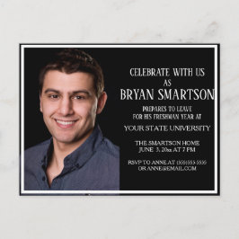 Svart Vitt Högskole Bagagefest Foto Inbjudan Vykort