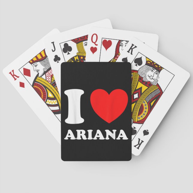 Svart Vitt Jag älskar Ariana  Casinokort (Baksidan)