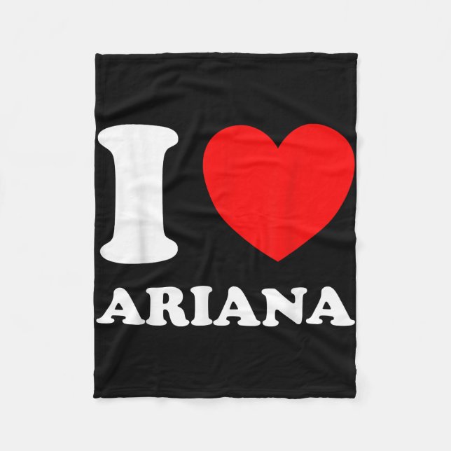 Svart Vitt Jag älskar Ariana  Fleecefilt (Framsidan)
