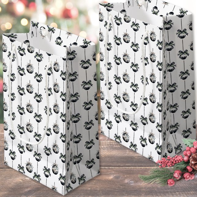 Svart Vitt Jul (Black White Christmas Ornament Small Gift Bag)