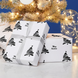 Svart Vitt Julgranspresentpapper Presentpapper