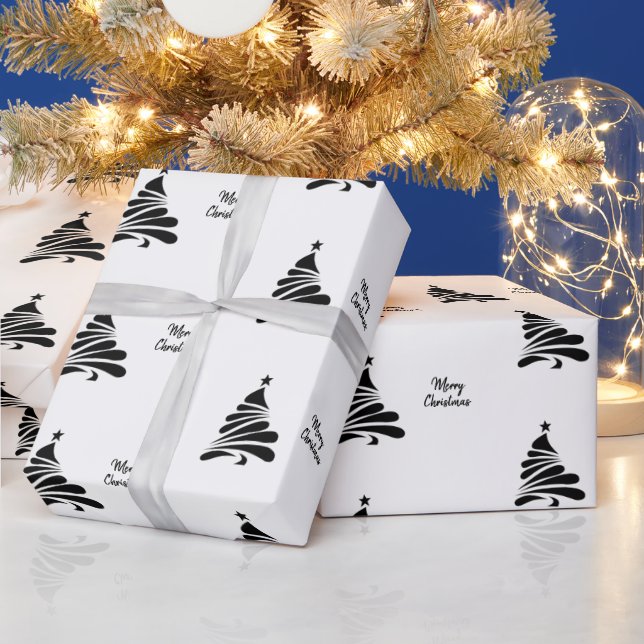 Svart Vitt Julgranspresentpapper Presentpapper (Helgdagar)