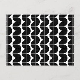 Svart & Vitt Mid Century Modern Abstrakt Mönster Helg Vykort