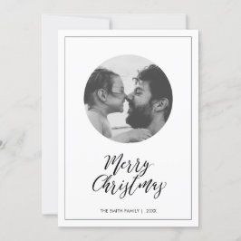 Svart & Vitt | Minimal Merry Christmas Foto Julkort
