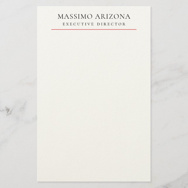 Svart Vitt Minimalist Enkelt Rent  Brevpapper (Framsida)