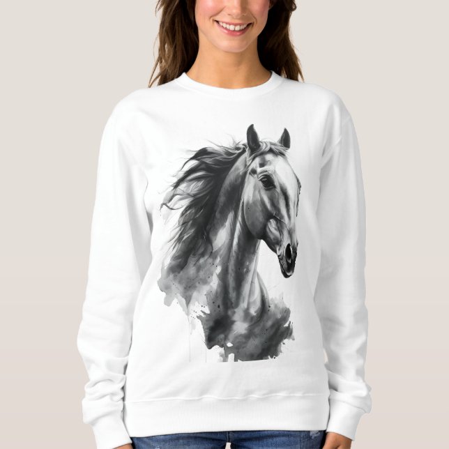 – Svart & Vitt Minimalistisk Djur Grafisk T-Shirt (Framsida)