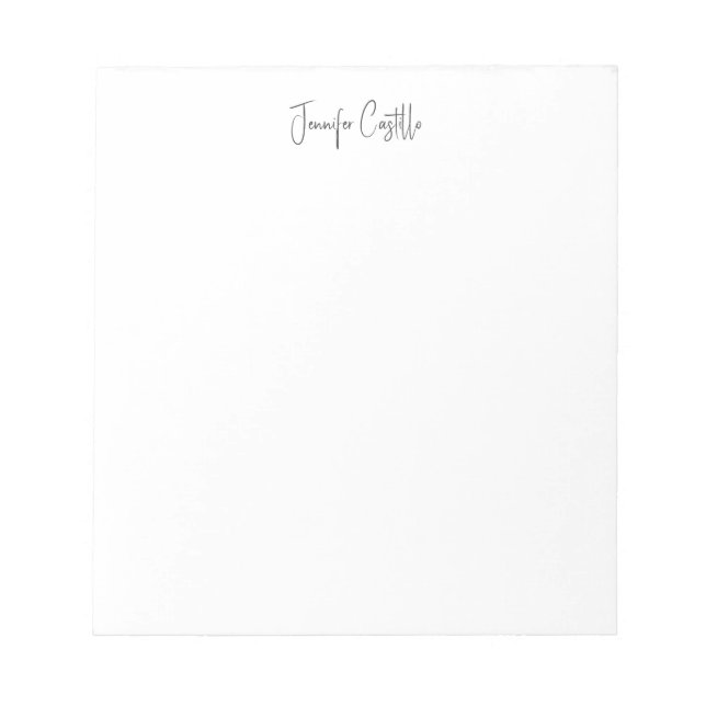 Svart Vitt Minimalistisk Kalligrafi Anteckningsblock (Framsida)
