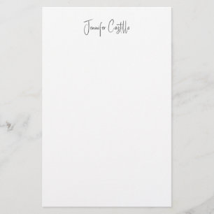 Svart Vitt Minimalistisk Kalligrafi Brevpapper