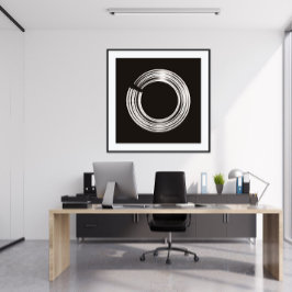 Svart & Vitt Minimalistisk Modern Konsttryck Poster
