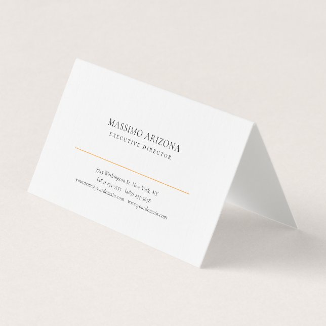 Svart Vitt Minimalistiskt Enkelt Premium Linen Visitkort (Framsida)