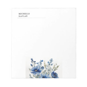 Svart Vitt Modern Professionell Akvarell Blommor Anteckningsblock