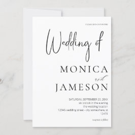 Svart & Vitt Modernt 3 Bröllop Inbjudningar