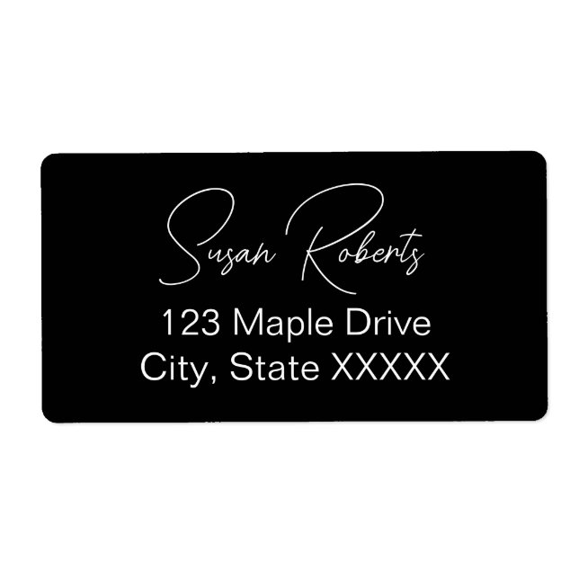 Svart & Vitt Modernt Bröllop  Fraktsedel (Framsidan)