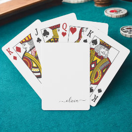 Svart Vitt Modernt Skript Feminint Monogramnamn Casinokort