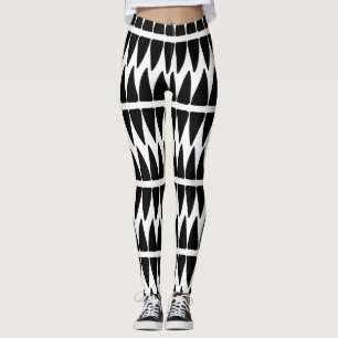 Svart/vitt mönster leggings