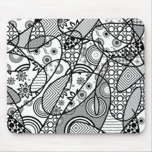 Svart & Vitt Mönster Patchwork 01 Musmatta