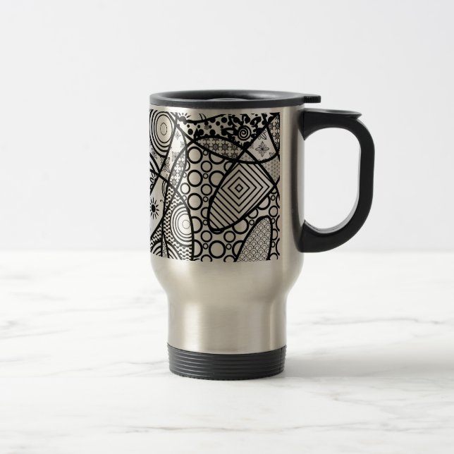 Svart & Vitt Mönster Patchwork 01 Resemugg (Höger)