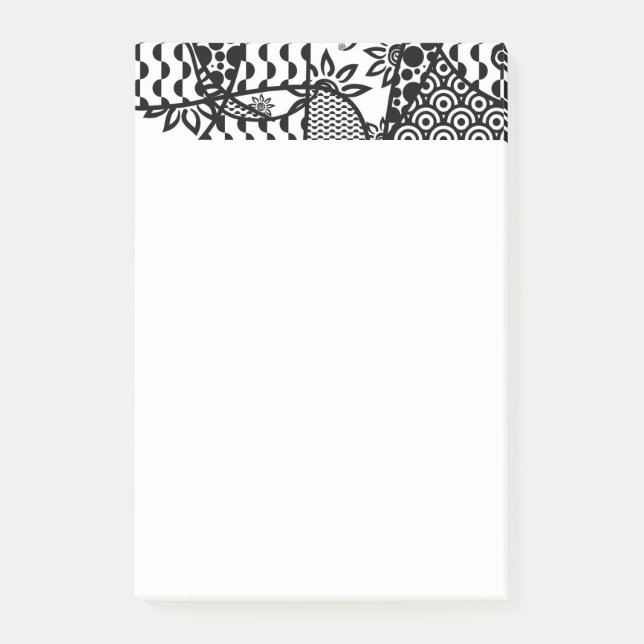 Svart & Vitt Mönster Patchwork 03 Post-it Block (Framsida)