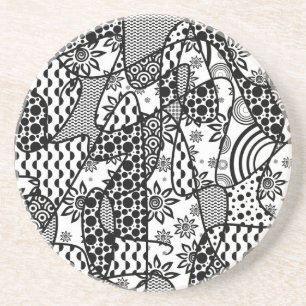Svart & Vitt Mönster Patchwork 03 Underlägg