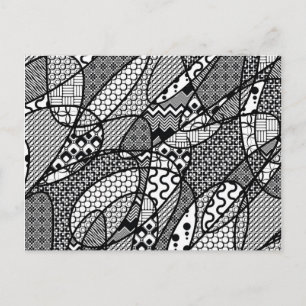 Svart & Vitt Mönster Patchwork 05 Vykort