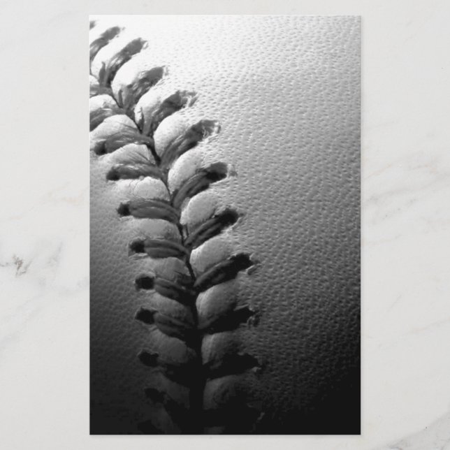Svart & Vitt Närbild Baseball Brevpapper (Framsida)