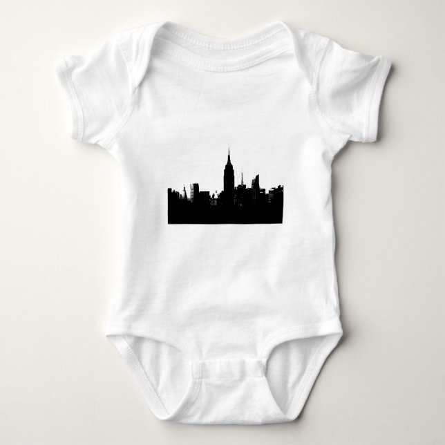 Svart Vitt New York Silhuett Tee (Framsida)