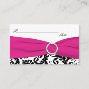 Svart, vitt och Fuchsia-kort Placeringskort