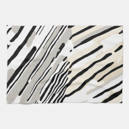 Svart, vitt och Grått rand, mönster Kökshandduk