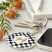Svart Vitt och Guld Elegant Namn & Monogram