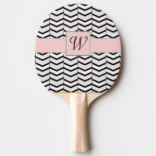 Svart Vitt och Röslig Chevron Ping Pong Paddle Pingisracket