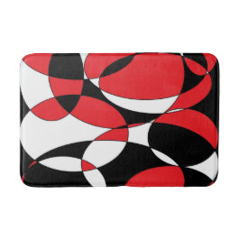 Svart, vitt och rött elliptiskt bad badrumsmatta