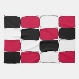 Svart, vitt och rött kökshandduk