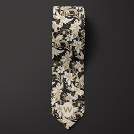 Svart, Vitt och Taupe Monogram Slips