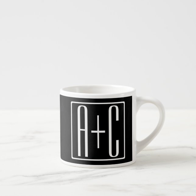 Svart & Vitt | Parinitialer Espressomugg (Höger)