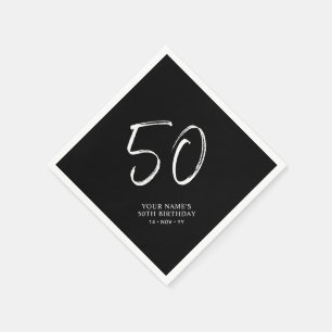 Svart & Vitt Penselskrift 50-årsfest Pappersservett