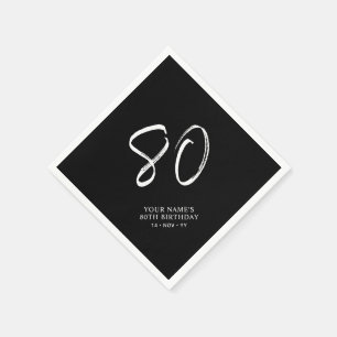 Svart & Vitt Penselskrift 80-årsfest Pappersservett