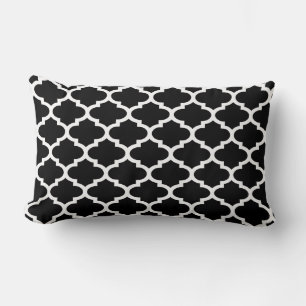 Svart Vitt Quatrefoil Mönster #2 Lumbarkudde