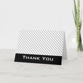 Svart/vitt, rand 2-Tack-gratulationskort Tack Kort