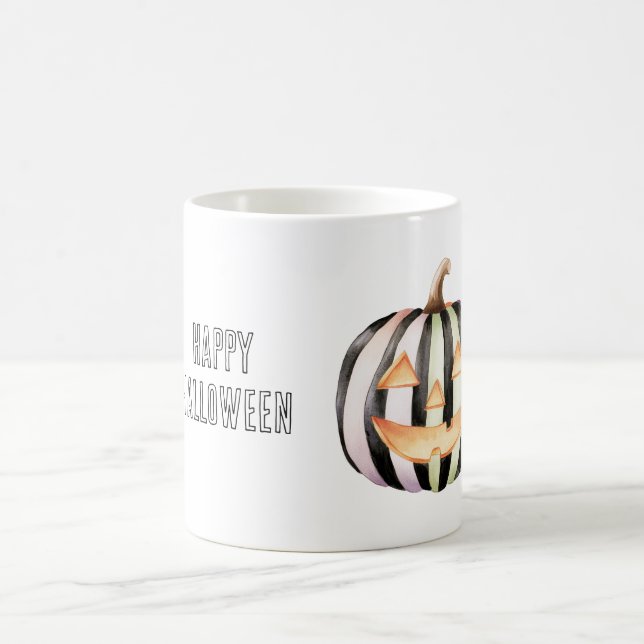 Svart Vitt Randigt Pumpa Kaffemugg (Center)